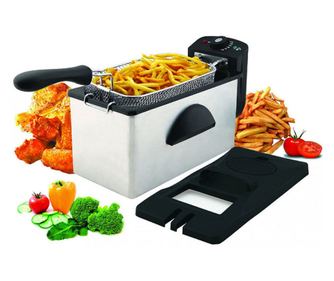 Φριτέζα Crown CDF-3031IX, 3 l, 2000W, Αφαιρούμενο καλάθι, Ρυθμιζόμενος θερμοστάτης, Ανοξείδωτο ατσάλι