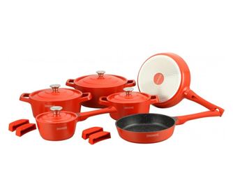 14-dijelni set mramornih lonaca i tava Royaly Line RL OS1014 Orange