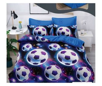 Set lenjerie de pat dublu, bumbac satinat, 220 x 230 cm, 6 piese, multicolor, Casa de Vis, R60-616