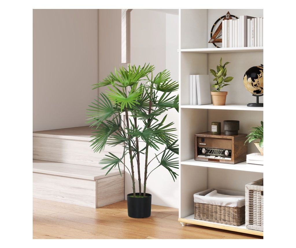 Artificial Plant 90 cm Green Plastic with Pot Ø16.5x13.5 cm