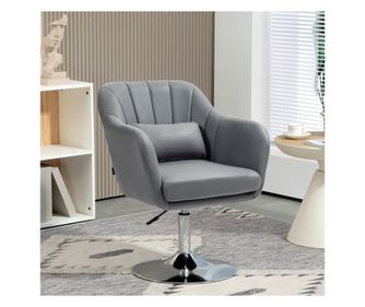 360° forgatható irodai szék állítható magassággal, légáteresztő anyag, párnával, 60x60x79-91 cm, szürke