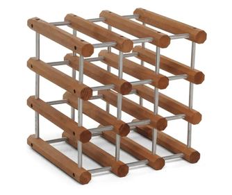 Foppapedretti moduláris bortartó, ILCANTINIERE, 34 x 34 cm, tömör bükkfa szerkezet, 12 palack kapacitás, testreszabható felülírh