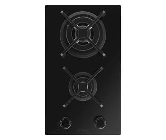 Cecotec beépíthető gázfőzőlap, Bolero Squad G, 29 cm, 1 WOK égő 3.4 kW, 1 félgyors égő 1.8 kW, öntöttvas rács, forgókapcsolók el