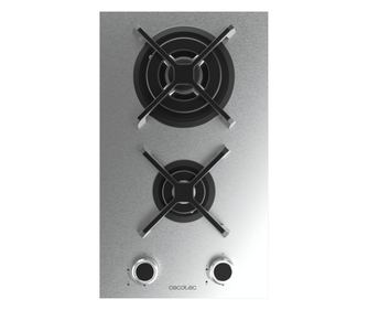 Cecotec beépíthető gázfőzőlap, Bolero Squad G, 29 cm, 1 WOK égő 3.4 kW, 1 félgyors égő 1.8 kW, öntöttvas rács, forgókapcsolók el