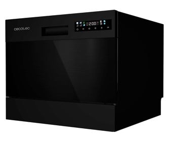 CECOTEC Bolero Aguazero Dark Mini beépíthető mini mosogatógép, 6 terítékes, 8 program, fekete, méretek 59x57.5x51.8cm