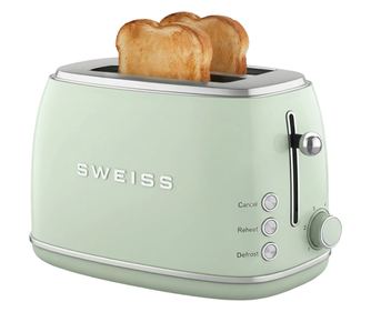 Retro S kenyérpirító, svájci, 2 szeletes, pasztellzöld