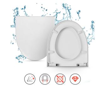 WC Седалка MKW съвместима Cersanit Parva, Duroplast, Soft-Close, Антибактериална, 41x35.6 см, Бяла