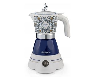 Cafetieră electrică Ariete Moka Vintage Capri 1358/1C, 400W, 4 cești, Utilizare fără fir, bază rotativă la 360 de grade, Alb/Alb