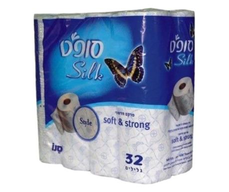 Hartie igienica Sano Soft Silk White, 2 straturi, 32 role, 190 foi/rolă