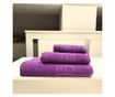 3 darabos fürdőlepedő szett Greek Border Jacquard Plush Luxury - 100% pamut, 500g/nm, lila
