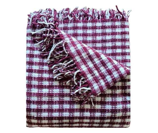 Patura Kotonia Home - Takaró kétszemélyes ágyra, mérete 180x230 cm, bordó bojtosokkal