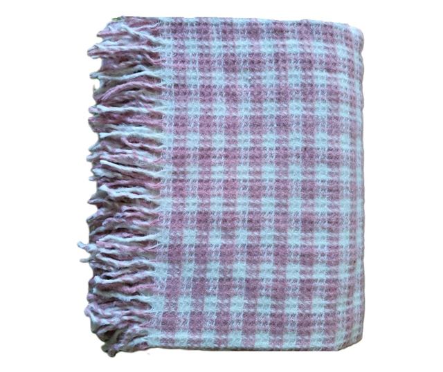 Patura Kotonia Home - Takaró kétszemélyes ágyra, 180x230 cm méretű, púderrózsaszín bojtosokkal