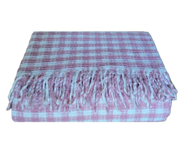 Patura Kotonia Home - Takaró kétszemélyes ágyra, 180x230 cm méretű, púderrózsaszín bojtosokkal