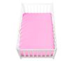 Kotonia Home Bebe gumis lepedő - ranforce, 100% pamut, matrac mérete 60x120+15 cm, rózsaszín
