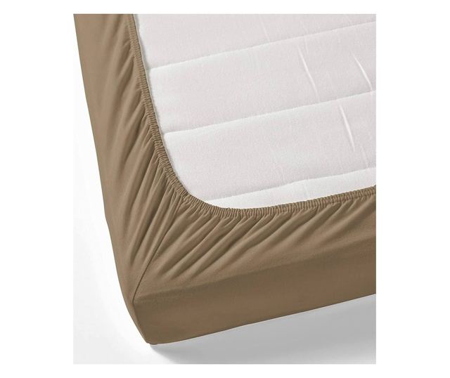 Kotonia Home Bébi gumis lepedő - ranforce, 100% pamut, matrac méret 60x120+15 cm, barna