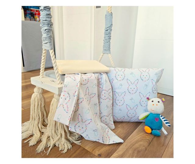 Kotonia Home Bebe 3 részes ágyneműszett – ranforce, 100% pamut, lepedő 120×150 cm, gumis lepedő 60×120+15 cm és párnahuzat 40×40