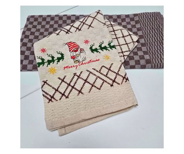 Kotonia Home konyhai törölköző szett, 40x60 cm, karácsonyi dekoráció, pamut, többszínű
