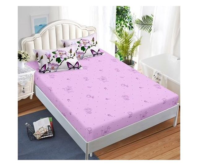 6 részes vastag finet ágynemű rugalmassal, XXL - Virágmintás, YoYo, 11