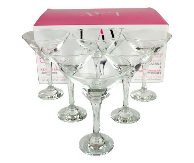 Martini misket pohár szett, 6 db, AZHOME