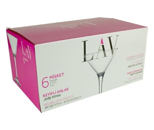 Martini misket pohár szett, 6 db, AZHOME