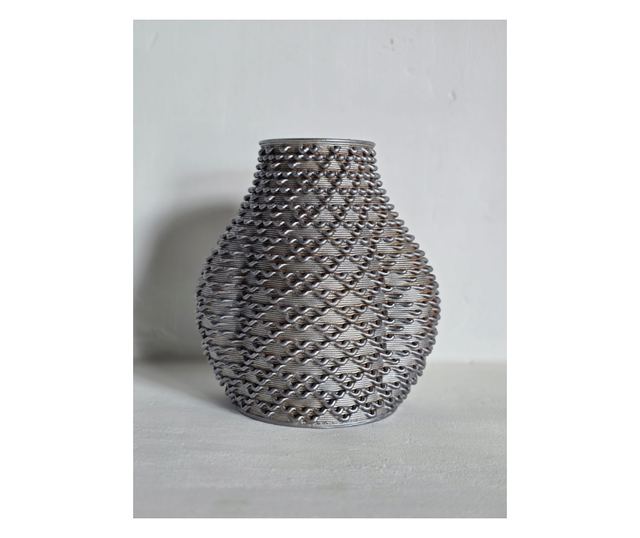 3D Nyomtatott Váza – Ezüst