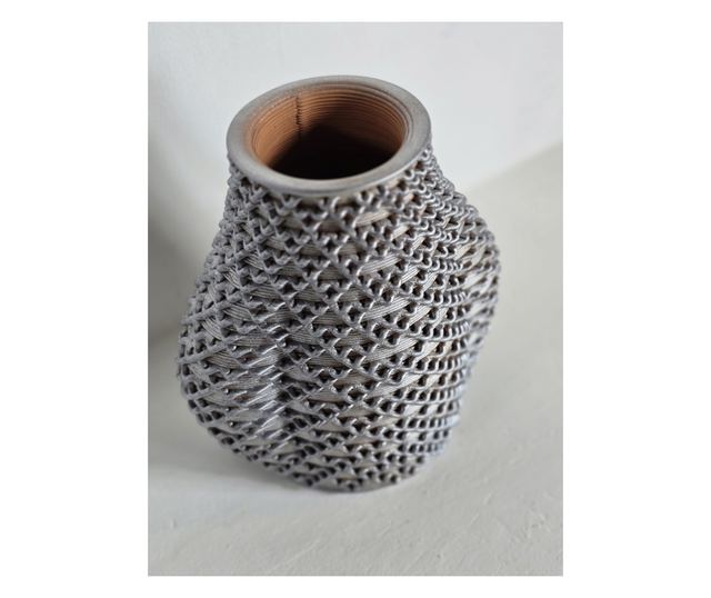 3D Nyomtatott Váza – Ezüst