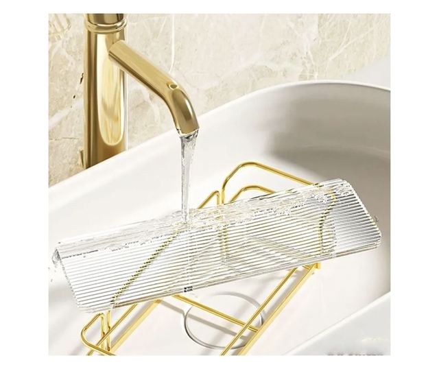 Pufo Luxury Arany Polc Fürdőszobába és Konyhába - Szervező Tartó Pultra vagy Falra, 31 x 14 cm, Arany