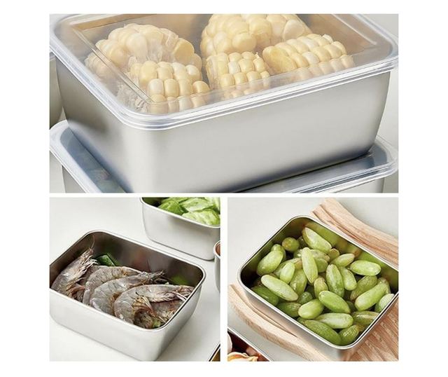 Pufo Chef rozsdamentes acél gastronorm edény fedővel élelmiszertároláshoz, ideális cateringhez, éttermekhez, gyorséttermekhez, 3