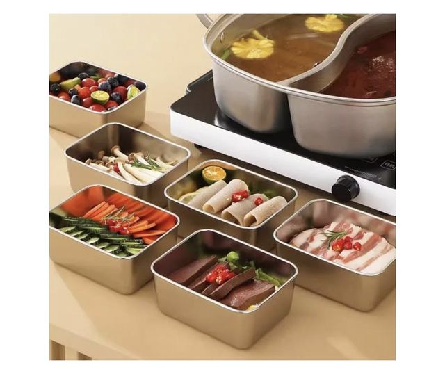 Pufo Chef rozsdamentes acél gastronorm edény fedővel élelmiszertároláshoz, ideális cateringhez, éttermekhez, gyorséttermekhez, 3