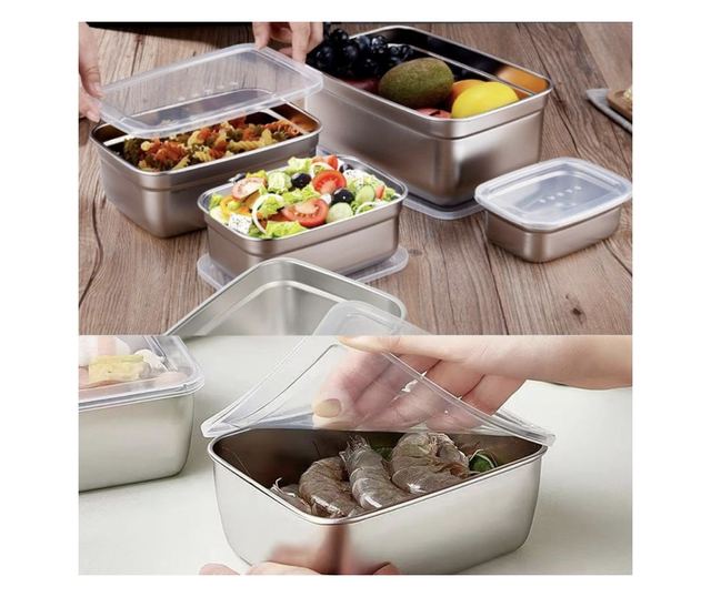 Pufo Chef rozsdamentes acél gastronorm edény fedővel élelmiszertároláshoz, ideális cateringhez, éttermekhez, gyorséttermekhez, 3