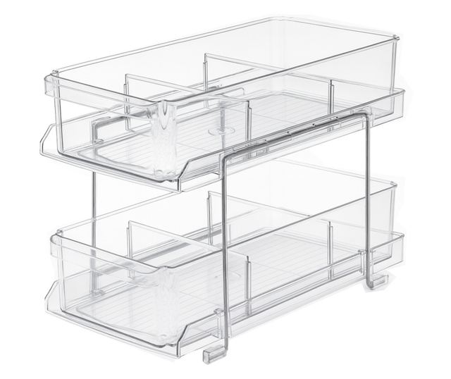 Többfunkciós tároló 2 szinttel, 32 x 18,5 x 23 cm, 9L – Tárolódoboz gyors hozzáféréssel otthonra és irodába