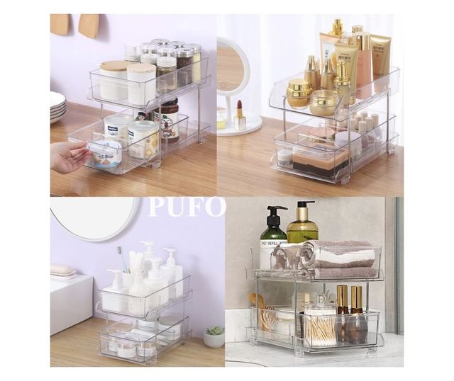 Többfunkciós tároló 2 szinttel, 32 x 18,5 x 23 cm, 9L – Tárolódoboz gyors hozzáféréssel otthonra és irodába