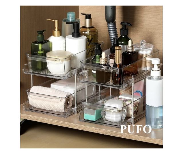 Többfunkciós tároló 2 szinttel, 32 x 18,5 x 23 cm, 9L – Tárolódoboz gyors hozzáféréssel otthonra és irodába