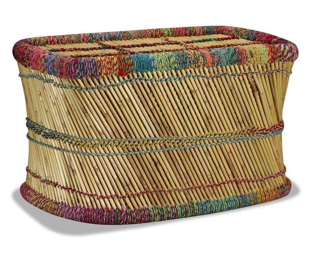 Stolić za kavu s chindi detaljima, višebojni, bambus