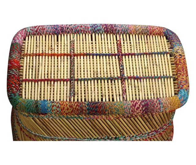 Stolić za kavu s chindi detaljima, višebojni, bambus