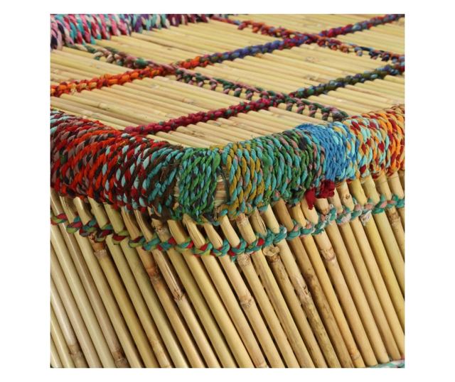 Stolić za kavu s chindi detaljima, višebojni, bambus