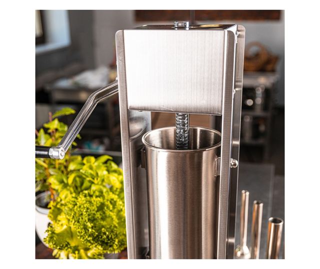 Klausberg KB 7930 Kolbásztöltő, 5kg, Manuális, 4 Rozsdamentes Acél Tölcsér, Légtelenítő Szelep, Kivehető Henger