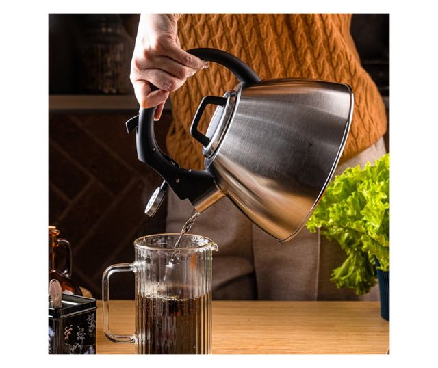 Klausberg KB 7951 fütyülős vízforraló, 2,5 l, rozsdamentes acél, hőszigetelt fogantyú, indukciós, matt rozsdamentes acél