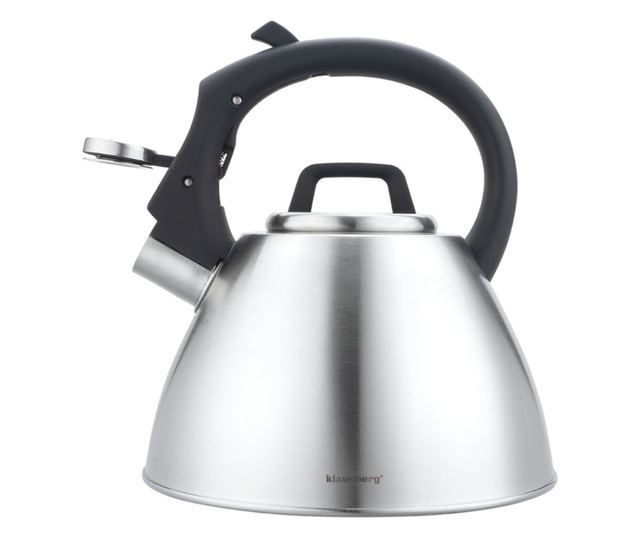 Klausberg KB 7951 fütyülős vízforraló, 2,5 l, rozsdamentes acél, hőszigetelt fogantyú, indukciós, matt rozsdamentes acél