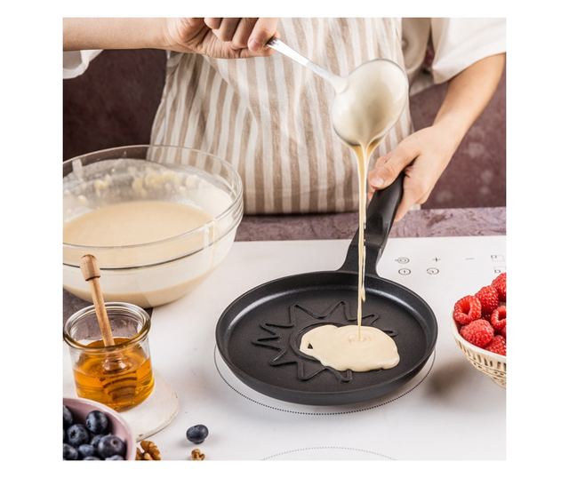 Klausberg KB 7972 Palacsintasütő, 18 cm, Napdombornyomott Alj, Tapadásmentes Bevonat, PFOA-mentes, Indukciós, Fekete
