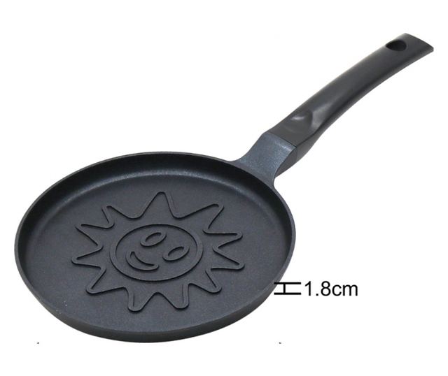 Klausberg KB 7972 Palacsintasütő, 18 cm, Napdombornyomott Alj, Tapadásmentes Bevonat, PFOA-mentes, Indukciós, Fekete