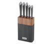 Klausberg KB 7979 késkészlet, 6 darabos, rozsdamentes acél, állvány, grafit/barna