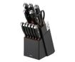 Klausberg KB 7985 késkészlet, 13 darabos, rozsdamentes acél, állvány+élező, fekete