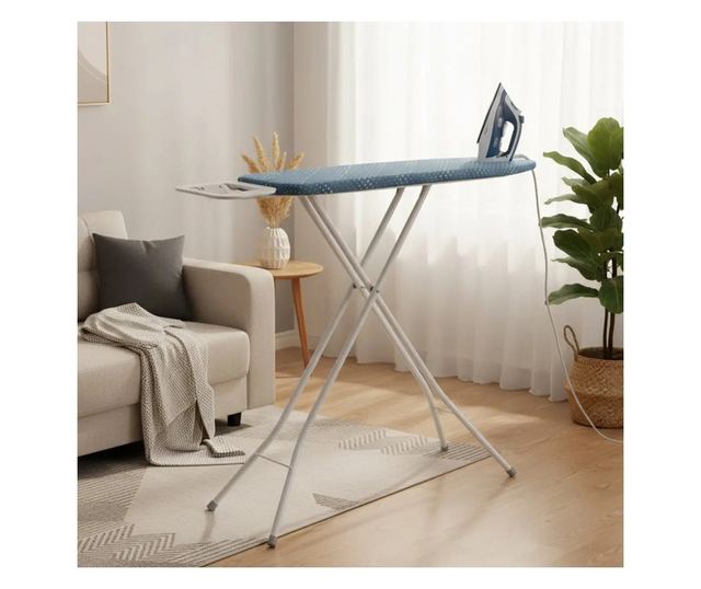 Kinghoff KH 1938 vasalódeszka, 107,5x30,5 cm, 4 beállítási pozíció, vasalóállvány, kék