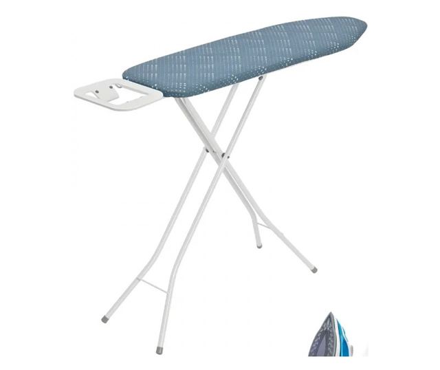 Kinghoff KH 1938 vasalódeszka, 107,5x30,5 cm, 4 beállítási pozíció, vasalóállvány, kék