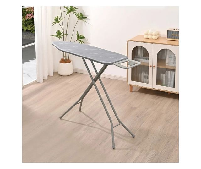 Kinghoff KH 1939 vasalódeszka, 114x35,5 cm, 7 beállítási pozíció, vasalóállvány, szürke