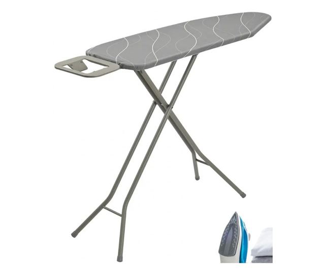 Kinghoff KH 1939 vasalódeszka, 114x35,5 cm, 7 beállítási pozíció, vasalóállvány, szürke