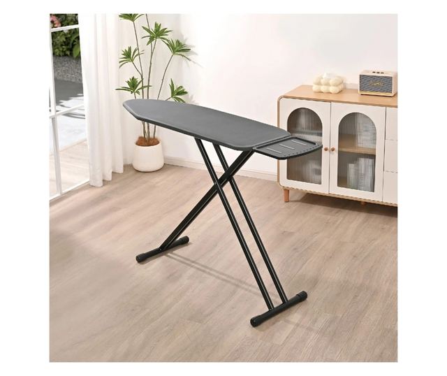 Kinghoff KH 1940 vasalódeszka, 122x38 cm, 7 állítható pozíció, gőzállomás állvány, sötétszürke