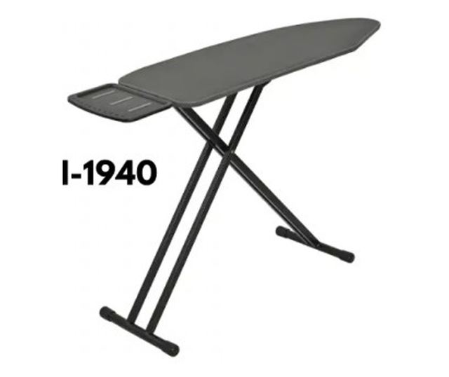 Kinghoff KH 1940 vasalódeszka, 122x38 cm, 7 állítható pozíció, gőzállomás állvány, sötétszürke