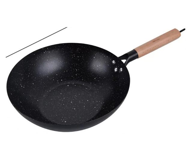 Kinghoff KH 1983 Wok serpenyő, 30 cm, márványbevonat, indukciós, fekete